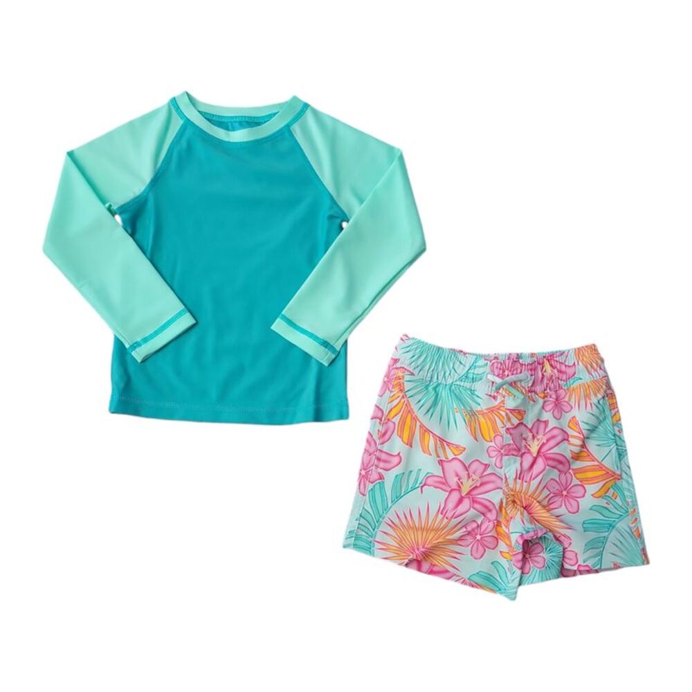 Member's Mark 2-Piece Family Swim Boy's Rashguard & Swim Trunk Set - Multicolor